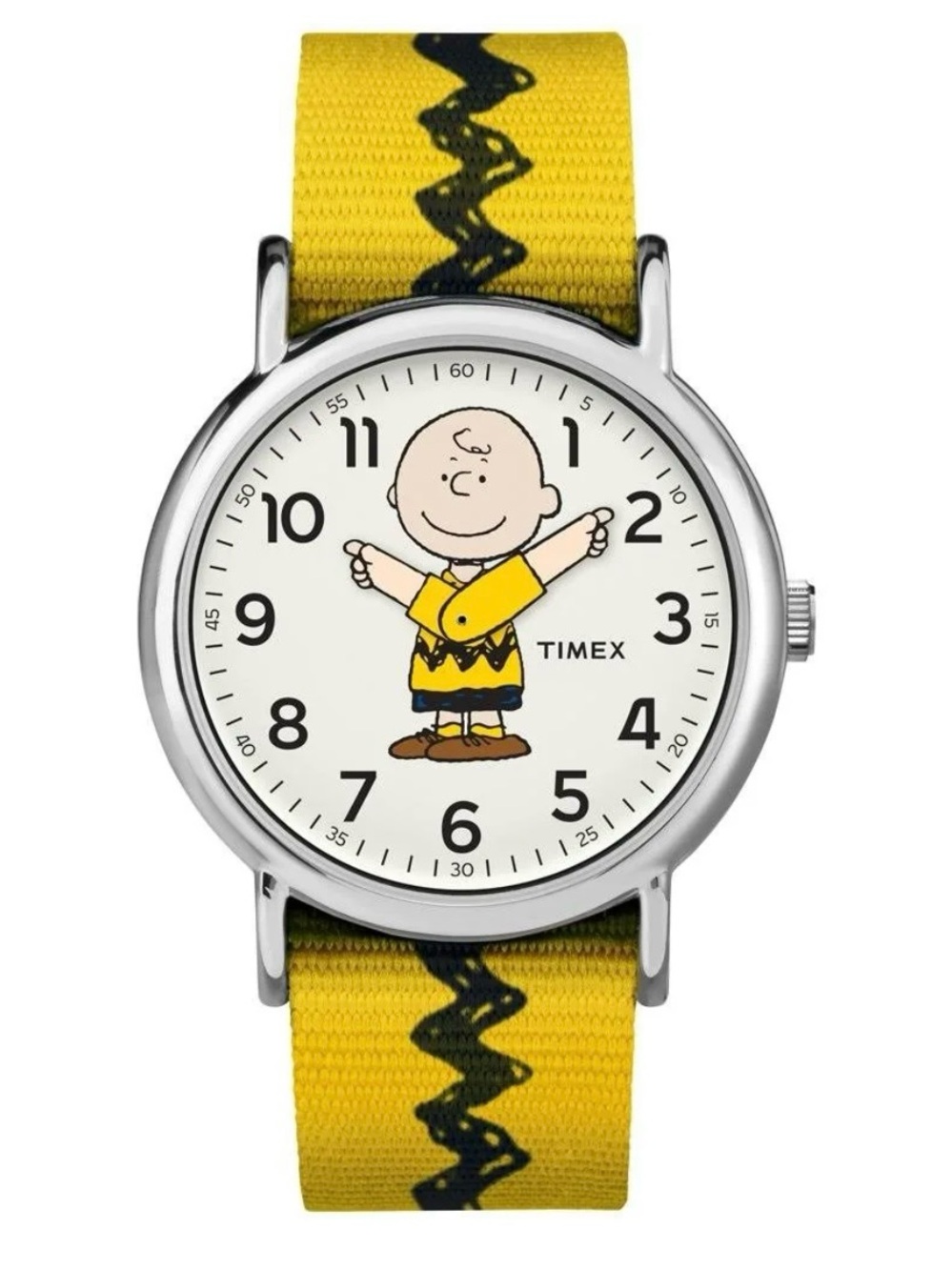 EUC Timex x Peanuts Charlie Brown 38mm Fabric Strap Watch
